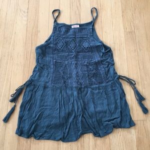 Mossimo Blue Lace Flowy Top